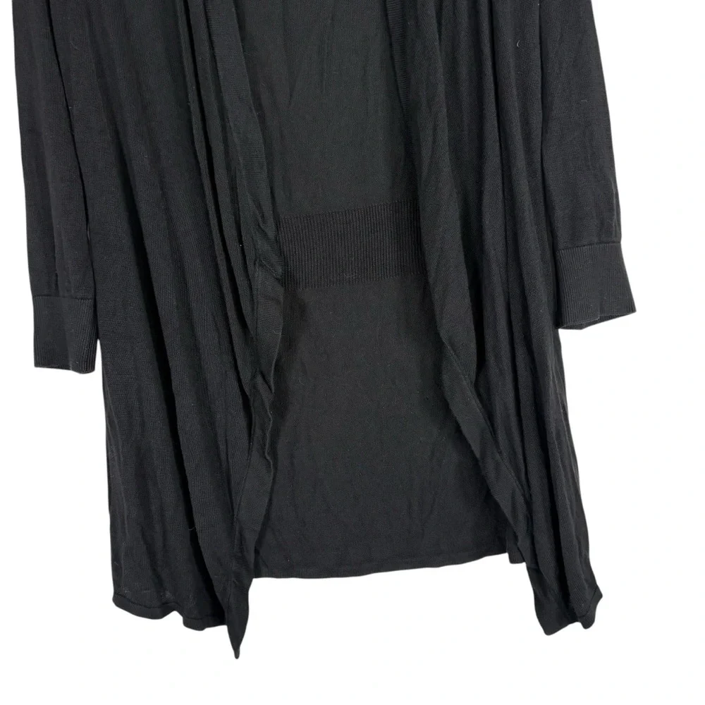 WHBM Womens XS Black Knit Sweater Draped Open Front Stretchy Business Office - Picture 4 of 5